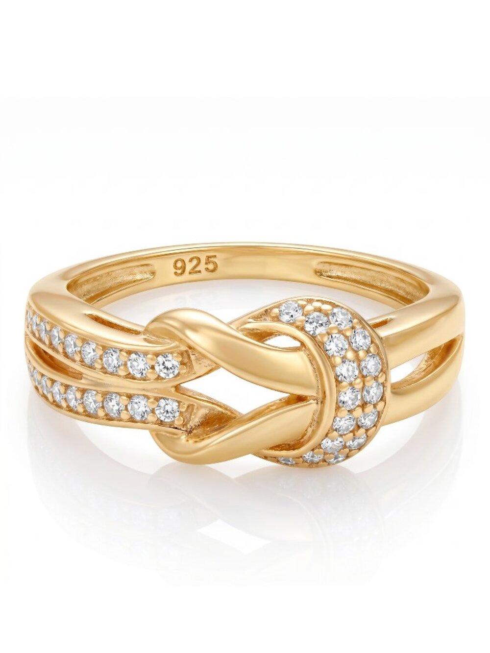 Gold Ring knot ring, Charmed Aroma, 925 Sterling Silver finished in 10k gold